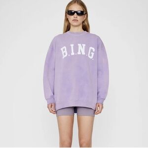 ANINE BING lilac crew neck sweatshirt